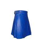 Blauwe kunstleren heren kilt / schotse mannen kleding rok, Verzenden, Nieuw, Historisch, Kleding