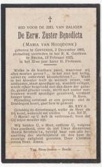 zr. Maria van Hooijdonk 1860 Ginneken + 1923 Breda, 62 jr, Verzamelen, Verzenden, Bidprentje