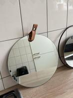 Spiegel Set: Zwart Metaal & Randloos, Huis en Inrichting, Woonaccessoires | Spiegels, Ophalen, Minder dan 50 cm, Rond, Zo goed als nieuw
