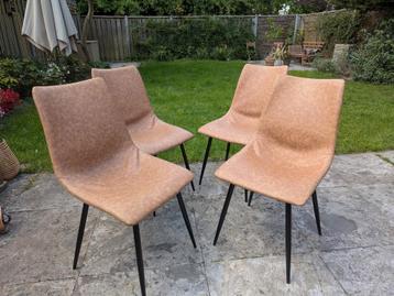 4 eetkamer stoelen - bruin 