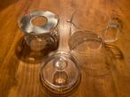 Glazen Theepot met Rechaud - Nieuwstaat, Ophalen of Verzenden, Nieuw