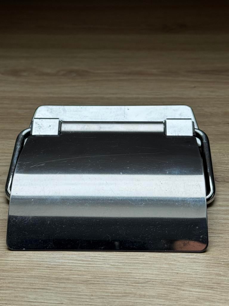 Metalen toiletpapierhouder wc-rol houder met klep, Ophalen of Verzenden, Gebruikt, Chroom, Toilet