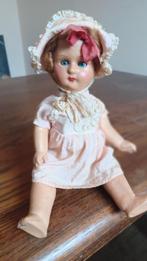 Antieke Pop met Roze Jurk en Hoedje, Antiek en Kunst, Ophalen of Verzenden