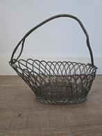 antieke zilverkleurige stalen draadmand flessenmand €15, Antiek en Kunst, Ophalen of Verzenden