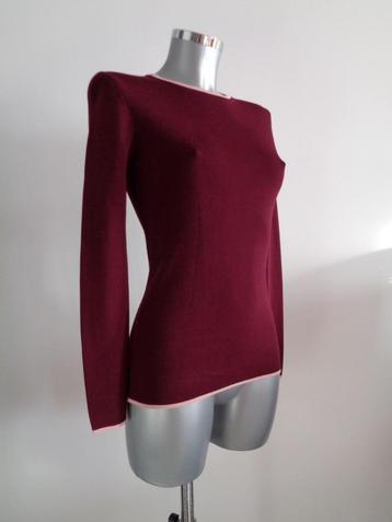 Nikkie trui burgundy met roze bies, maat 38, Nieuw beschikbaar voor biedingen