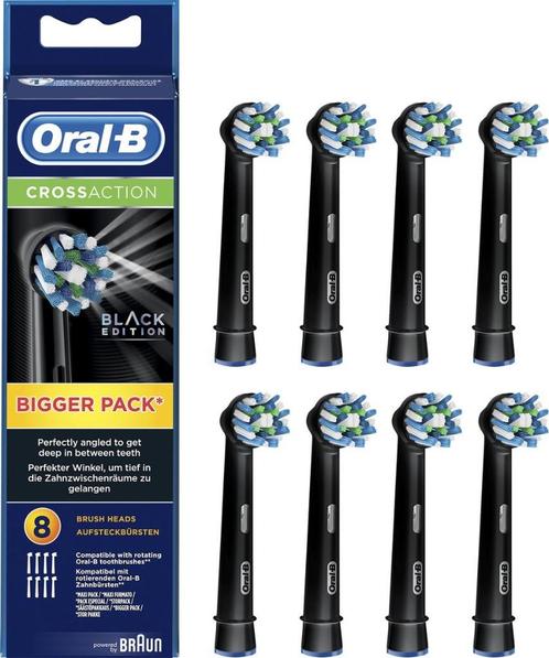 Oral-B Opzetborstels Cross Action Black Edition 8 Stuks, Sieraden, Tassen en Uiterlijk, Uiterlijk | Mondverzorging, Nieuw, Opzetborstel