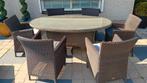 6 persoons ovale tuinset  / diningset, Ophalen, Gebruikt, 6 zitplaatsen, Wicker