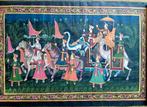 Handgeschilderde India Koninklijke processie zijde Etnische, Ophalen of Verzenden