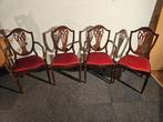Vier antieke Engelse Mahagony eetkamer stoelen, Antiek en Kunst, Antiek | Meubels | Stoelen en Banken, Ophalen
