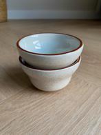 Vintage sausschaaltjes met bruine spikkels, Ophalen of Verzenden, Overige stijlen, Aardewerk, Schaal of Schalen