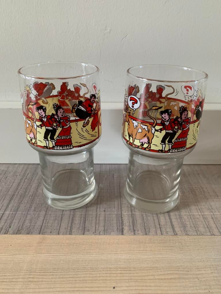 2x Suske & wiske glazen, Ophalen of Verzenden, Zo goed als nieuw, Bierglas