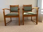 2x eiken armstoel Art Deco stijl – stevig, Huis en Inrichting, Stoelen, Ophalen, Gebruikt, Twee, Bruin