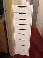 Witte Ikea Alex ladekast met 9 lades, Ophalen, Minder dan 50 cm, Gebruikt, 5 laden of meer
