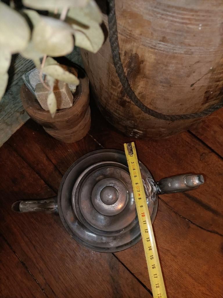 Metalen koffiepot theepot brocante koffie kan koffiekan, Ophalen of Verzenden