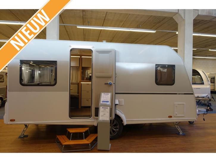 Knaus Sport 450 FU: nieuwste model Knaus Sport met fransbed, Caravans en Kamperen, Caravans, Bedrijf, tot en met 4, Rondzit, Knaus