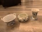 Delfts Blauw Set: Vaas, Schaal en Mandje, Antiek en Kunst, Ophalen of Verzenden