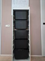 IKEA Trofast kast wit met 5 zwarte opbergbakken, Ophalen, 105 cm of meer, Zo goed als nieuw, Minder dan 50 cm