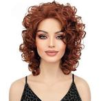 Pruik schouderlang krullend haar kleur rood 130, Verzenden, Nieuw, Pruik of Haarverlenging