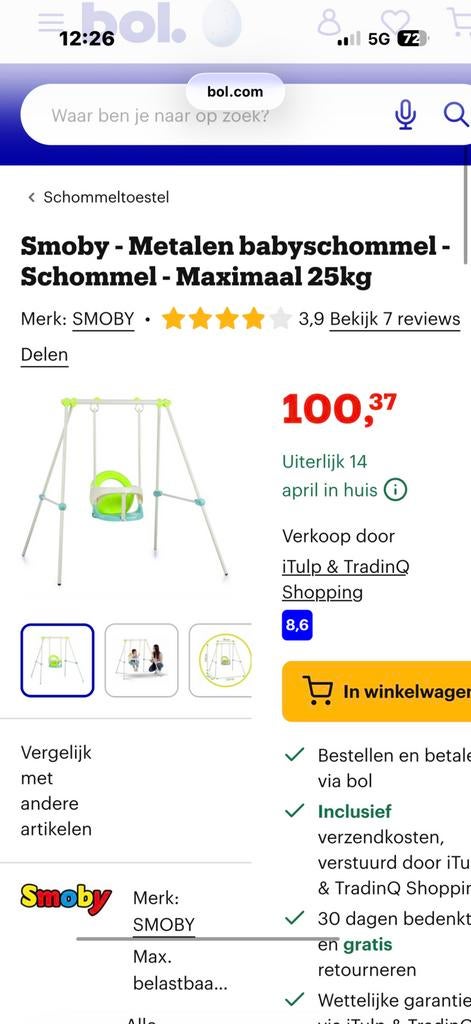 Swing, Ophalen of Verzenden, Zo goed als nieuw