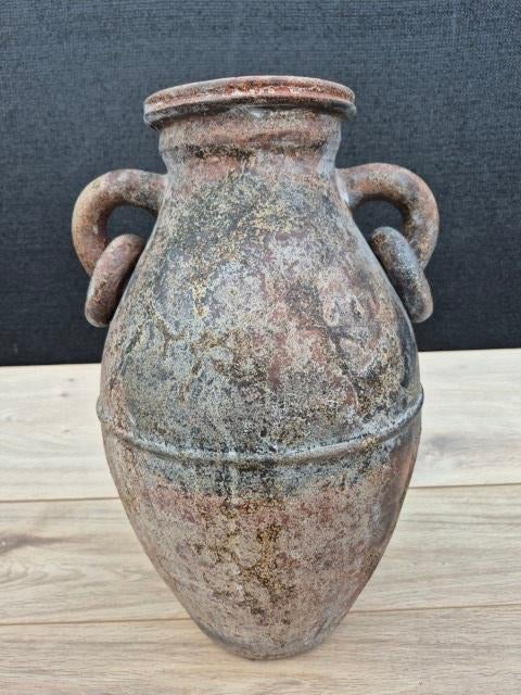 Kruik met oren met ringen steen, Tuin en Terras, Tuinvazen, Ophalen of Verzenden, Nieuw