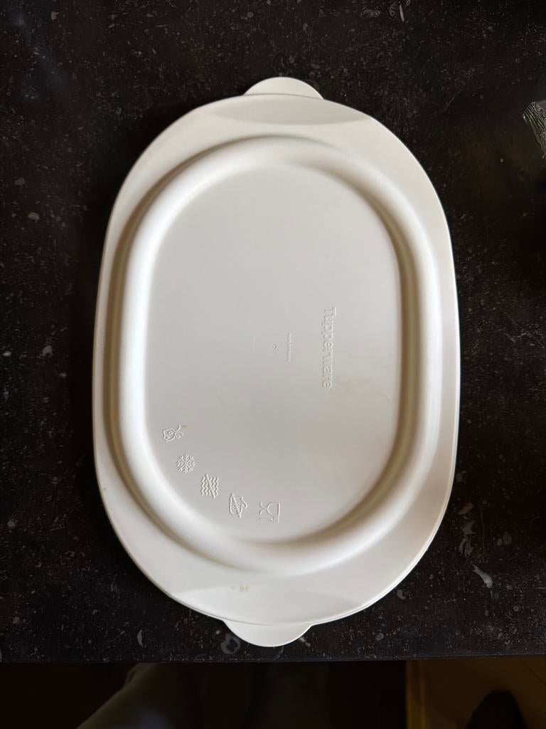 Tupperware Deksel - Wit, Ovaal, Ophalen of Verzenden, Gebruikt, Wit, Overige typen