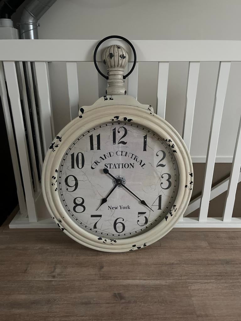 Stoere wandklok 'Grand Central Station New York', Ophalen of Verzenden, Gebruikt, Analoog, Wandklok