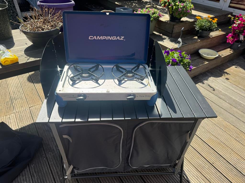 Campingaz Camping Kitchen 2 pits kookplaat, Caravans en Kamperen, Kampeeraccessoires, Ophalen, Gebruikt