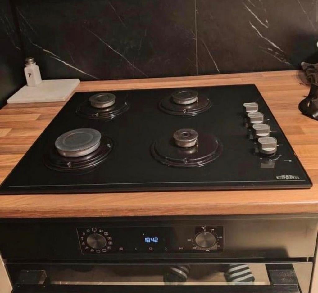 Everglades gasfornuis met 4 kookzones, Witgoed en Apparatuur, Kookplaten, Gebruikt, Gas, Vrijstaand, 4 kookzones