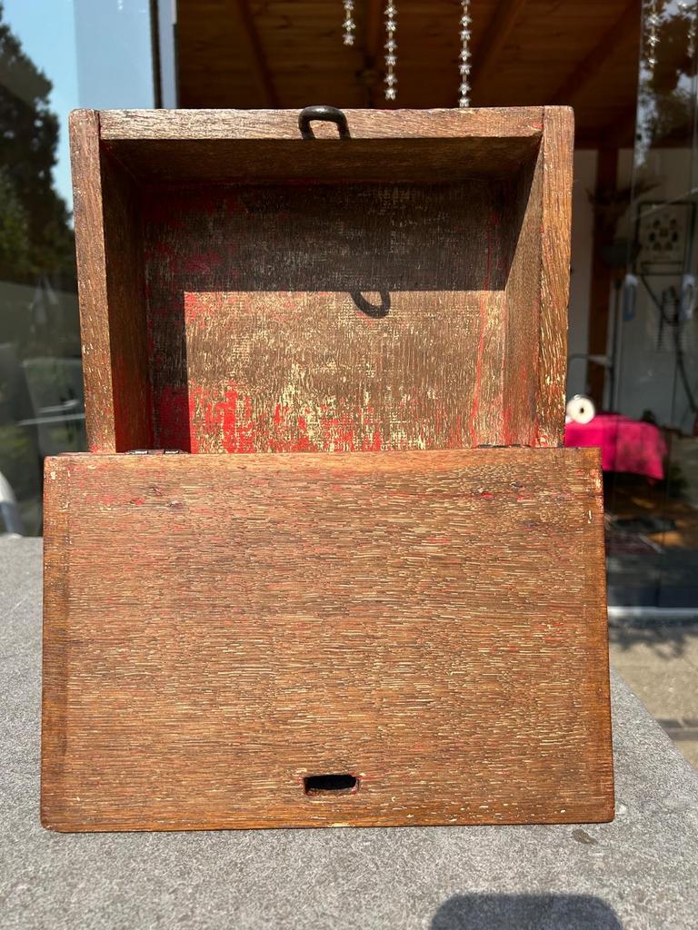19e-eeuwse Zeeuwse schooltas van eikenhout, Antiek en Kunst, Ophalen