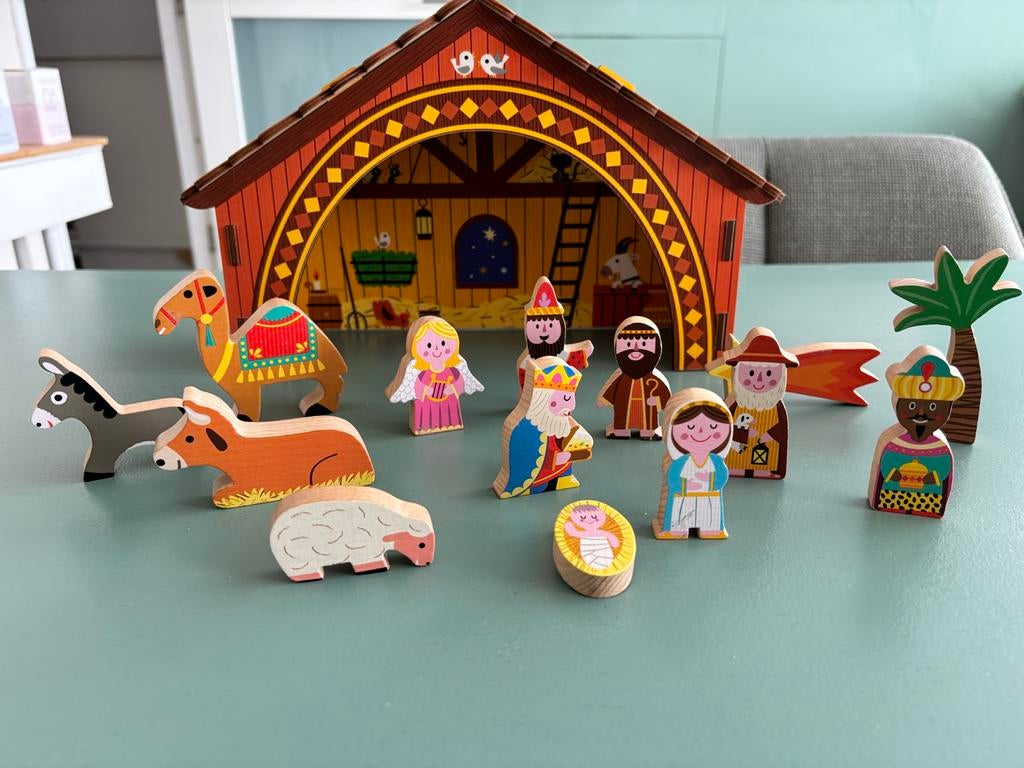 Kerststal van hout voor kinderen, Ophalen of Verzenden, Zo goed als nieuw, Jongen of Meisje