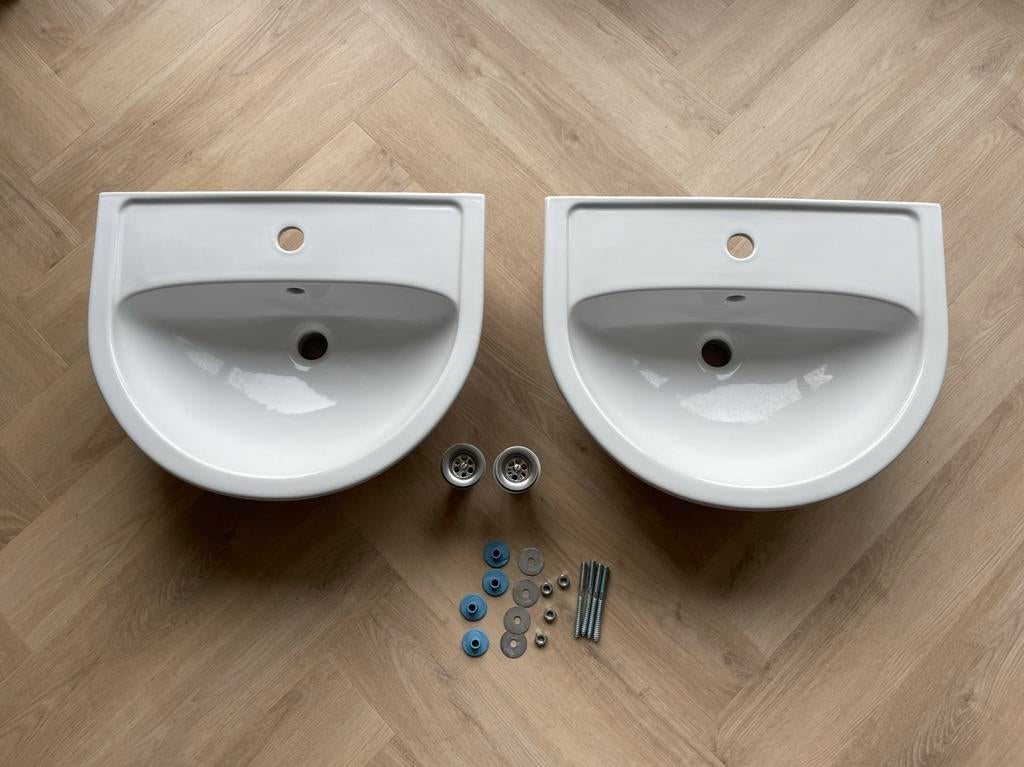 2x wastafel Gustavsberg Saval 2.0 55x43 cm, Ophalen, 50 tot 100 cm, Zo goed als nieuw, Minder dan 100 cm