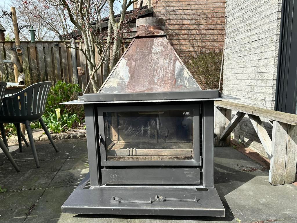 Houtkachel Flam, Gebruikt, Houtkachel, Ophalen of Verzenden, Inbouw