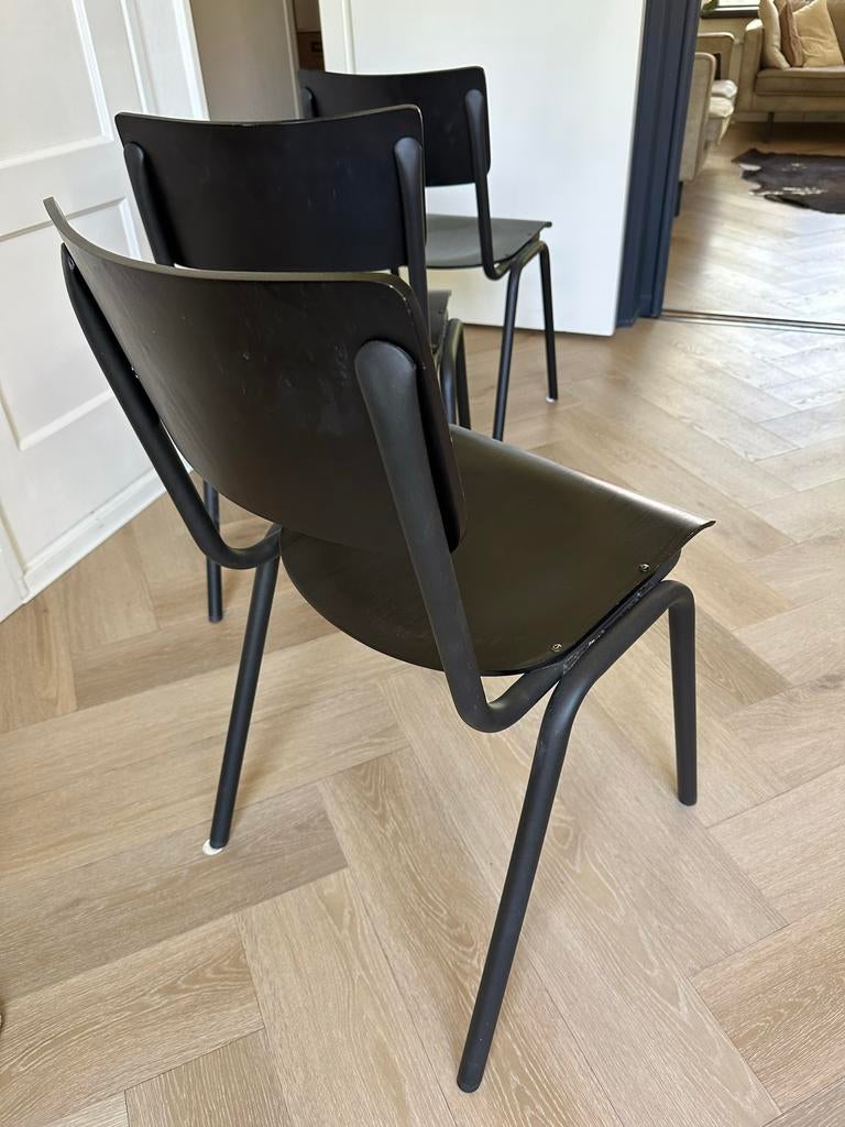 Zwarte houten stoelen 6 stuks, Ophalen, Gebruikt, Zwart, Vijf, Zes of meer stoelen