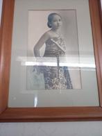 Antieke foto Javaanse vrouw, ingelijst, ca. 1870-1918, Ophalen of Verzenden