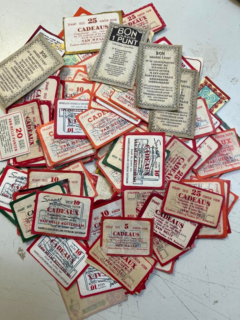 Vintage Van Nelle spaarpunten - Diverse waarden, Ophalen of Verzenden, Gebruikt
