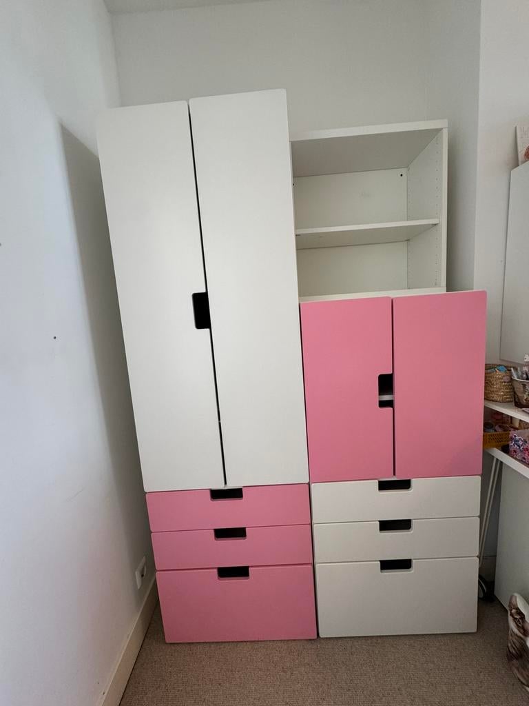 Smastad kast Ikea roze/wit, Huis en Inrichting, Kasten | Kledingkasten, Gebruikt, Ikea Smastad, 50 tot 100 cm, 150 tot 200 cm