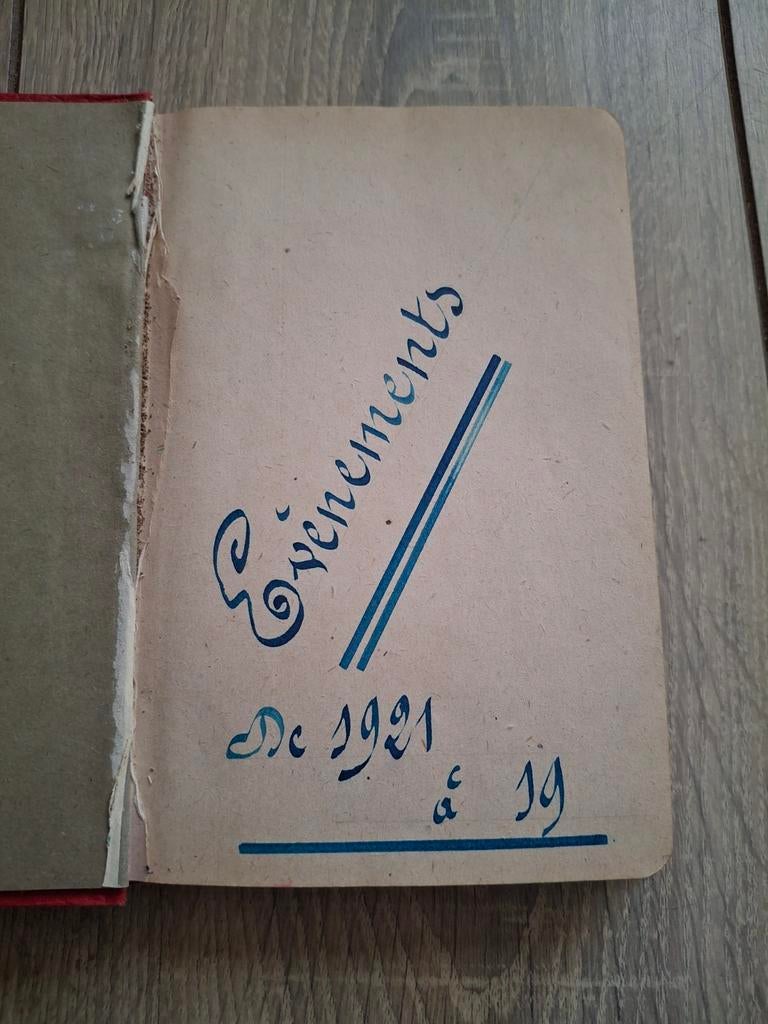 Dagboek "Evenements" Dec 1921 uit Frankrijk, Ophalen of Verzenden