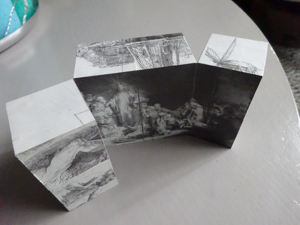 Magic Cube Vouwkubus :  Rembrandt etsen en Delftse tegels, Ophalen of Verzenden