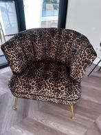 Fauteuil velvet panterprint met gouden poten, Huis en Inrichting, Fauteuils, Ophalen, Minder dan 75 cm, Zo goed als nieuw, 75 tot 100 cm