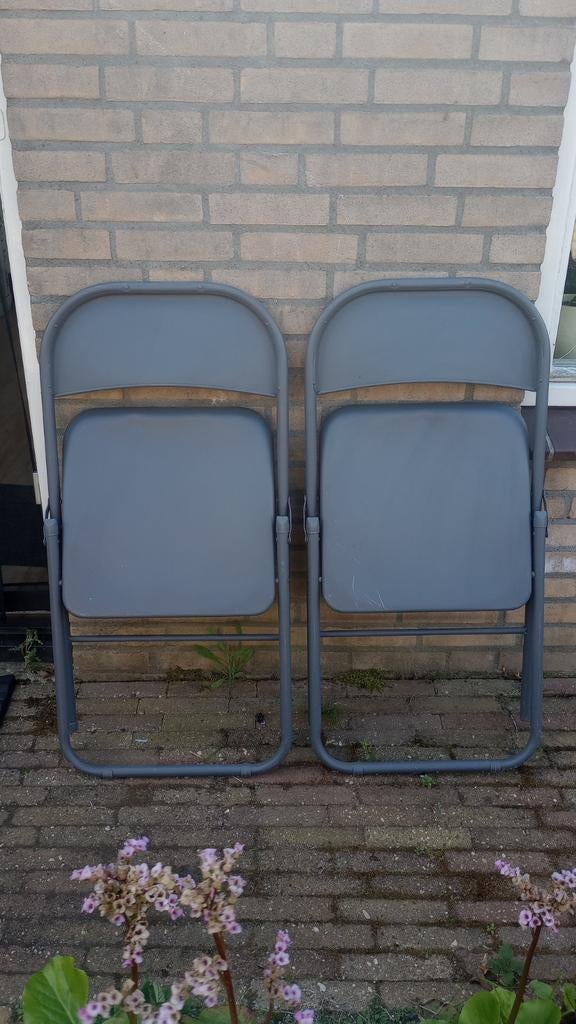 Metalen klapstoelen (2st), Ophalen, Gebruikt, Twee, Metaal