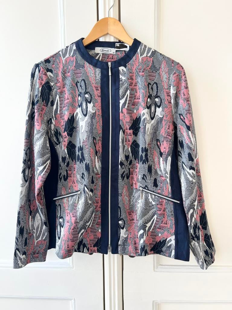 Sensia jasje donkerblauw/roze/wit, maat 40, Kleding | Dames, Maat 38/40 (M), P, Blauw, P