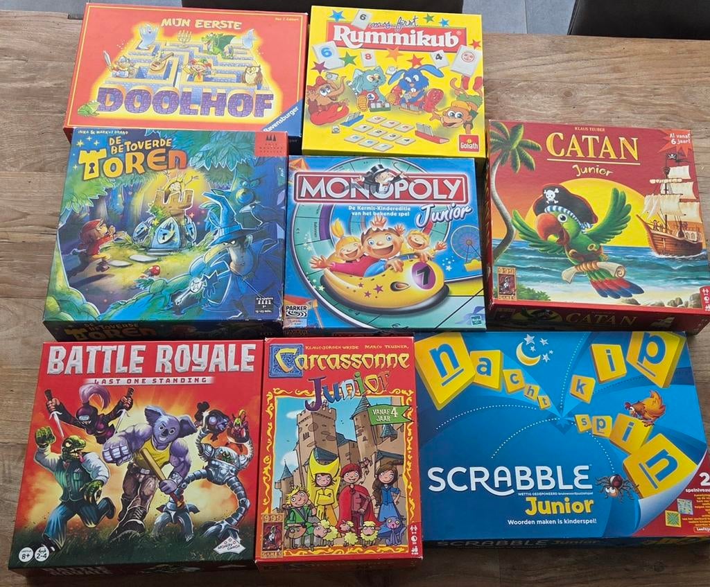 Spellen o.a. Monopoly Junior en Catan Junior, Ophalen of Verzenden
