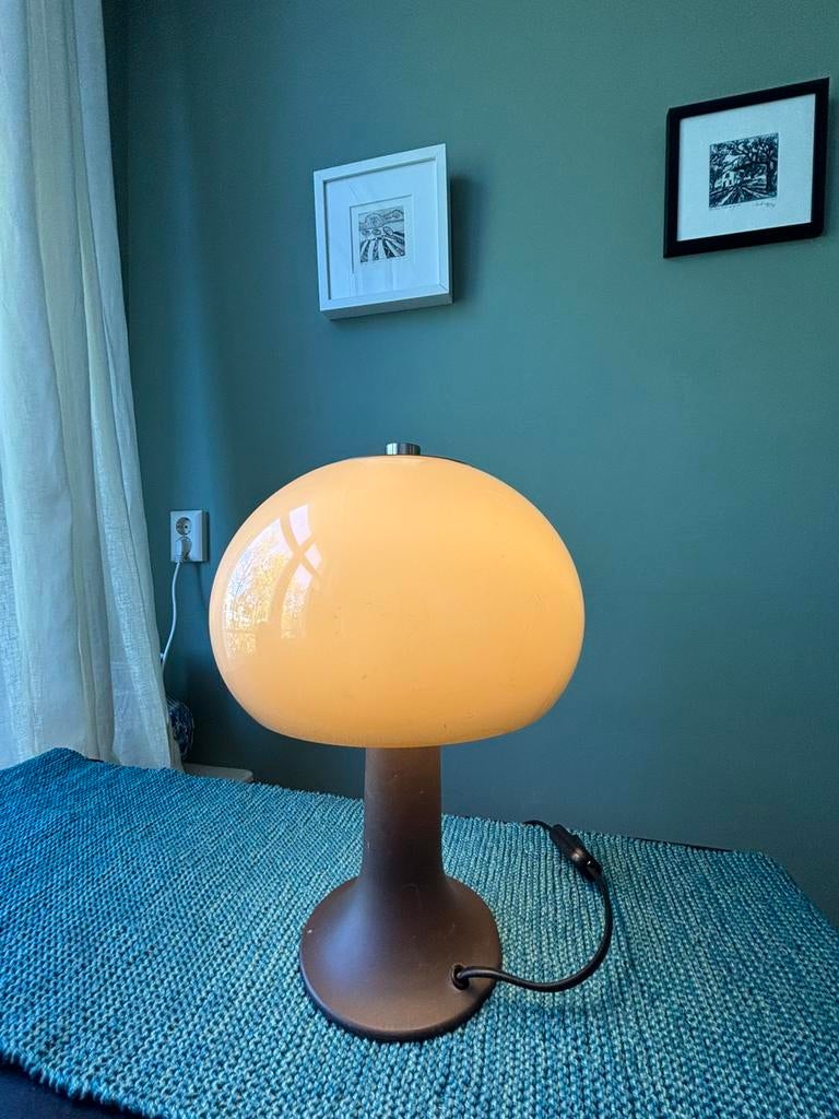 Vintage Herda Dijkstra space age mushroom tafellamp, Space age jaren zeventig vintage mushroom, Ophalen of Verzenden, Zo goed als nieuw