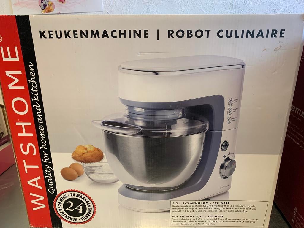 Keukenmachine nieuw in doos, Witgoed en Apparatuur, Keukenmixers, 4 liter of meer, Ophalen, Zo goed als nieuw, 3 snelheden of meer