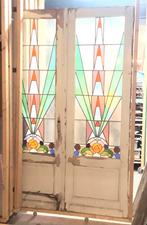 Art Deco Deuren met Glas in Lood, Doe-het-zelf en Verbouw, Glas en Ramen, Ophalen of Verzenden, Gebruikt, Minder dan 80 cm, Glas in lood