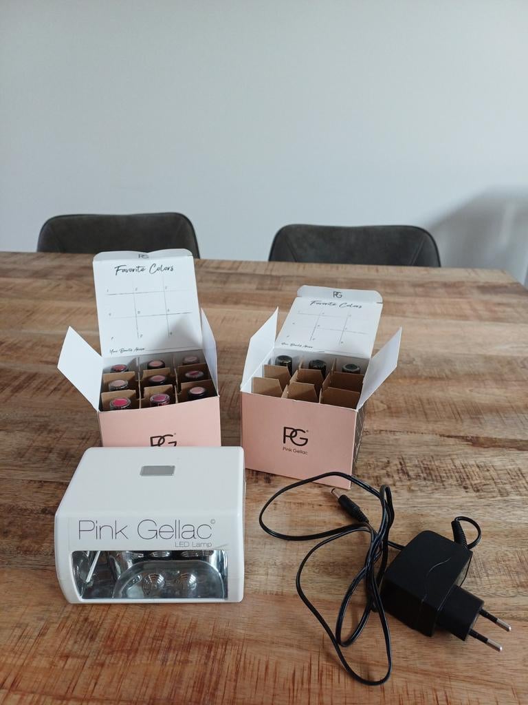 Pink Gellac nagelset + lakjes, Ophalen of Verzenden, Gebruikt, Handen en Nagels, Make-up
