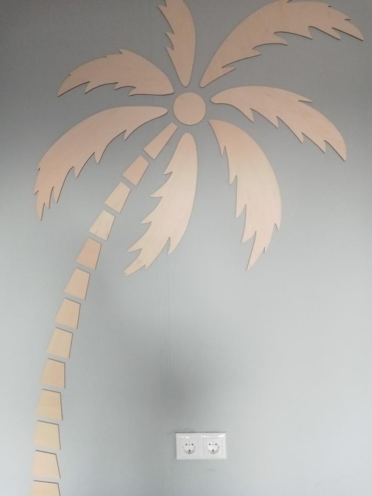 Houten palmboom wanddecoratie, Huis en Inrichting, Woonaccessoires | Wanddecoraties, Ophalen of Verzenden