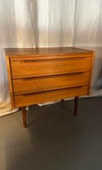 Vintage teak ladekast, Ophalen, 50 tot 100 cm, Zo goed als nieuw, 3 of 4 laden
