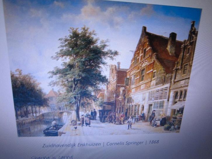 Enkhuizen, Mooi Schild. Zuidhavendijk Naar Corn. Springer, Antiek en Kunst, Kunst | Schilderijen | Klassiek, Ophalen of Verzenden