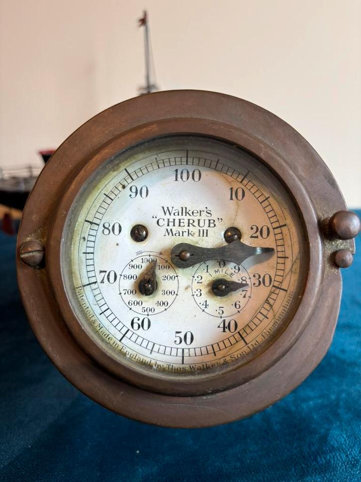 Scheepslog Walkers Cherub Mark 111 brons, marine. 1910., Antiek en Kunst, Antiek | Gereedschap en Instrumenten, Ophalen of Verzenden